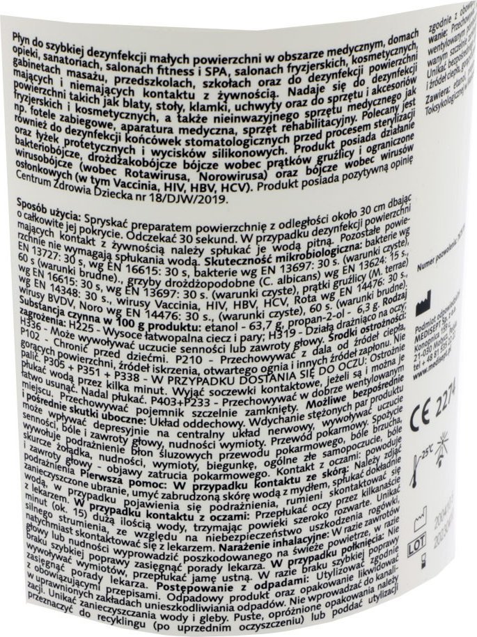 Medisept Velox Spray Neutral do dezynfekcji powierzchni i sprzętu 1 l