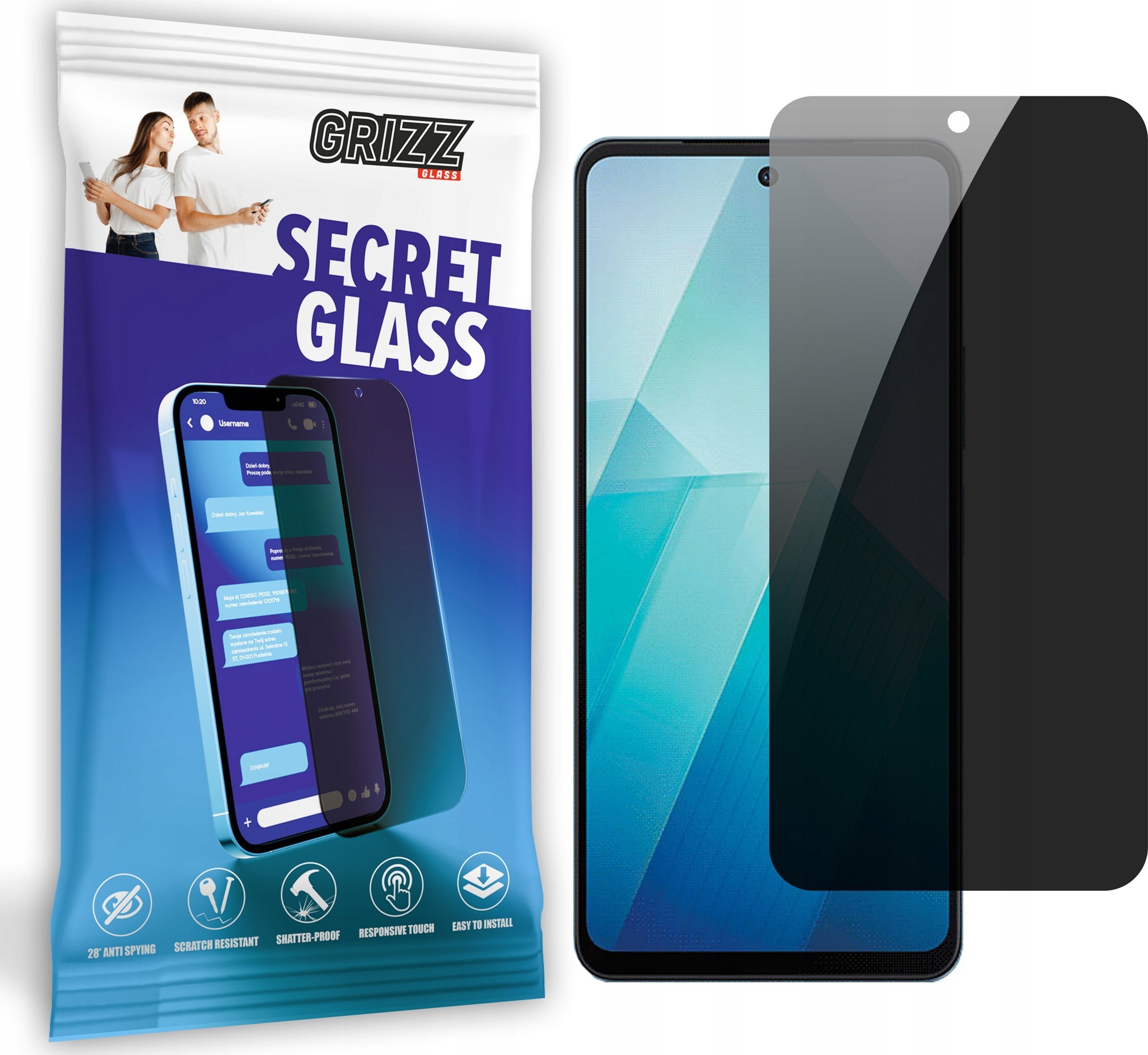 GrizzGlass Szkło prywatyzujące GrizzGlass SecretGlass do Vivo Y100t