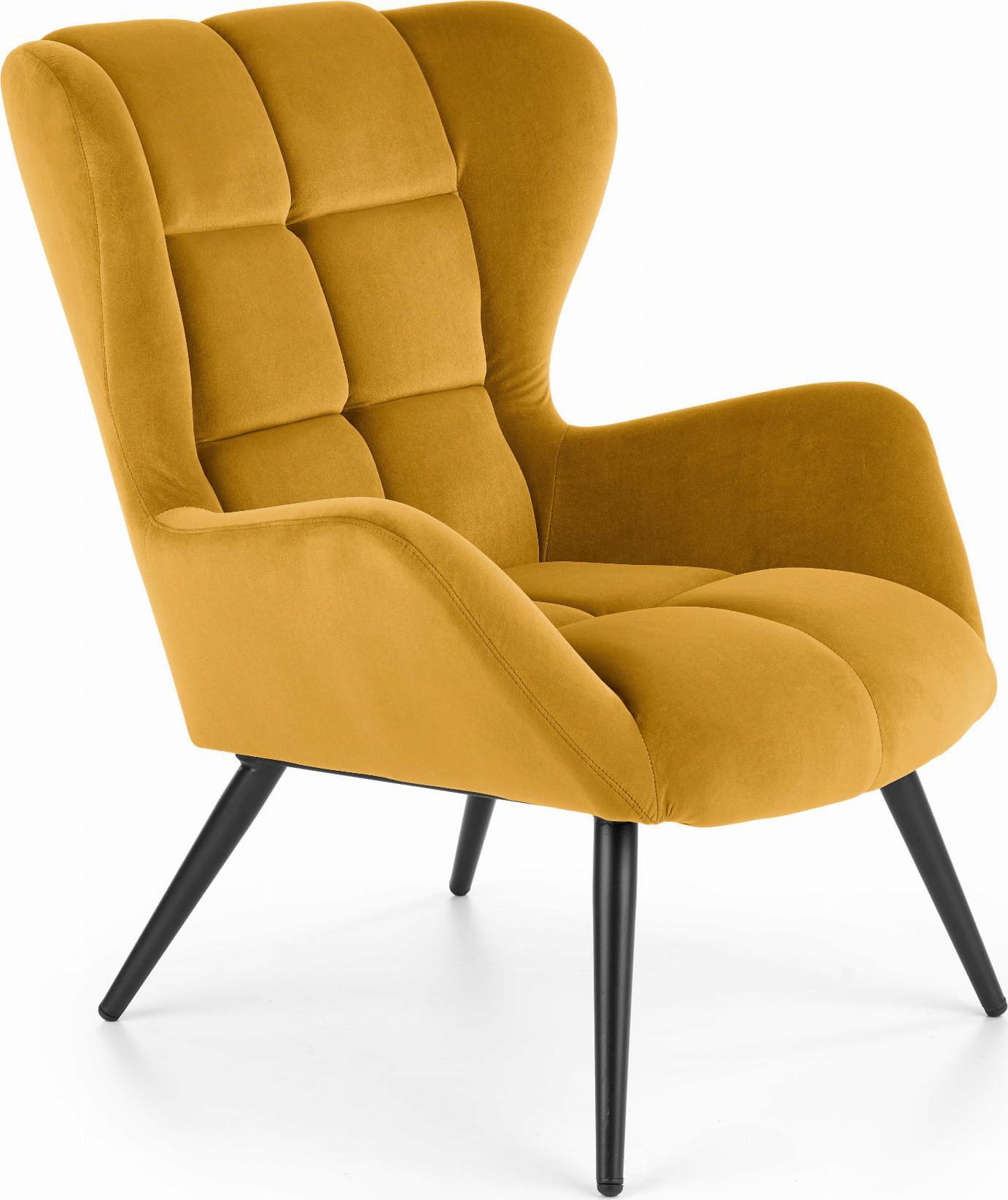 Halmar WNĘTRZARSKIE TYRION fotel wypoczynkowy musztardowy