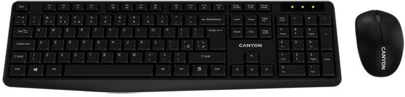CANYON Zestaw klawiatura i mysz SET-W01 Bezprzewodowy Czarny