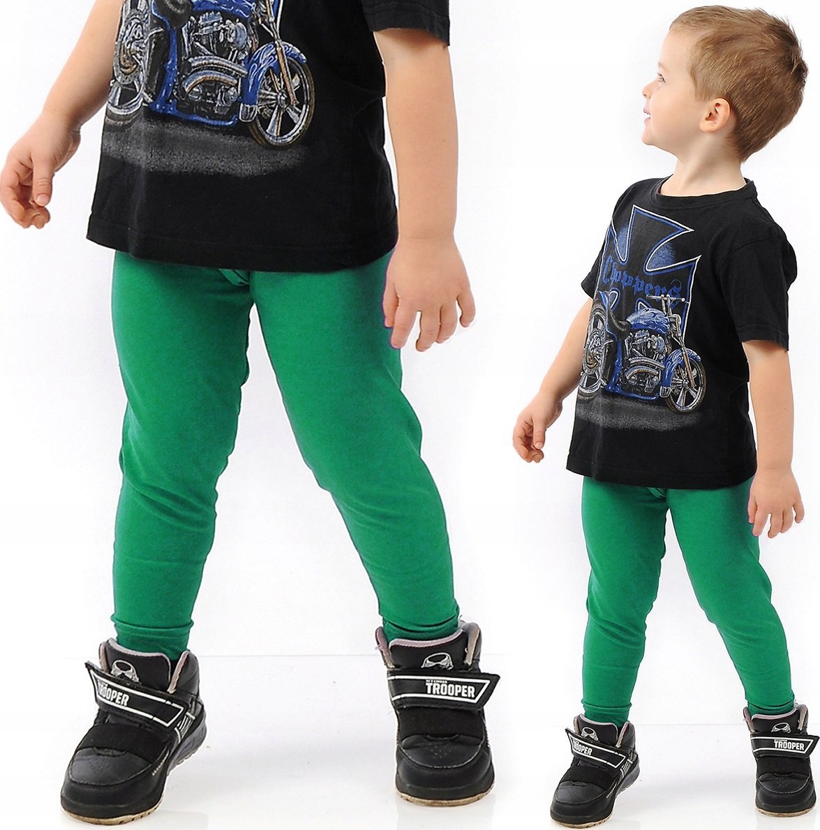 Getry chłopięce Długie legginsy Spodnie Zielone 146