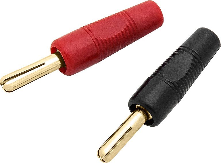 Adapter AV Blow 8441# Wtyk banan przykręcany czarny+czerwony 44mm złoty hq