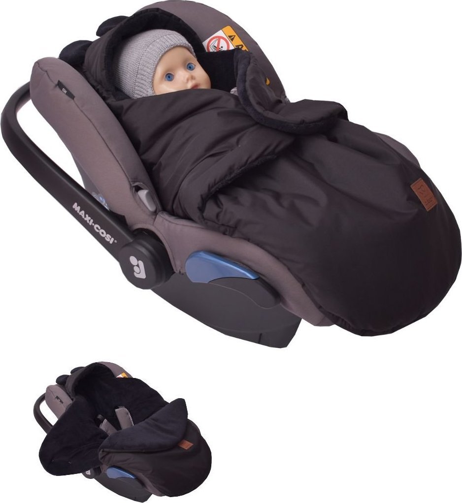 Culbags Śpiworek Myszka nosidło fotelik wózek ortalion czarny minky czarny