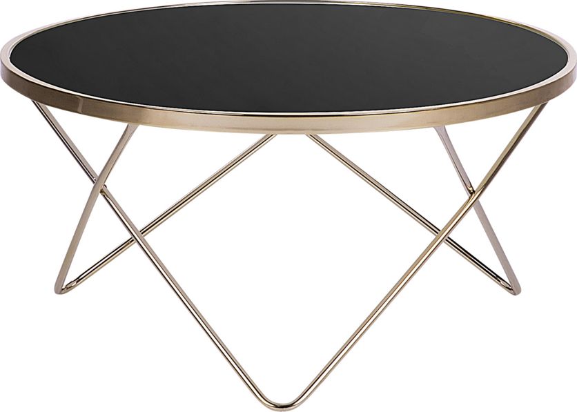 Beliani Stolik kawowy czarno-złoty MERIDIAN II