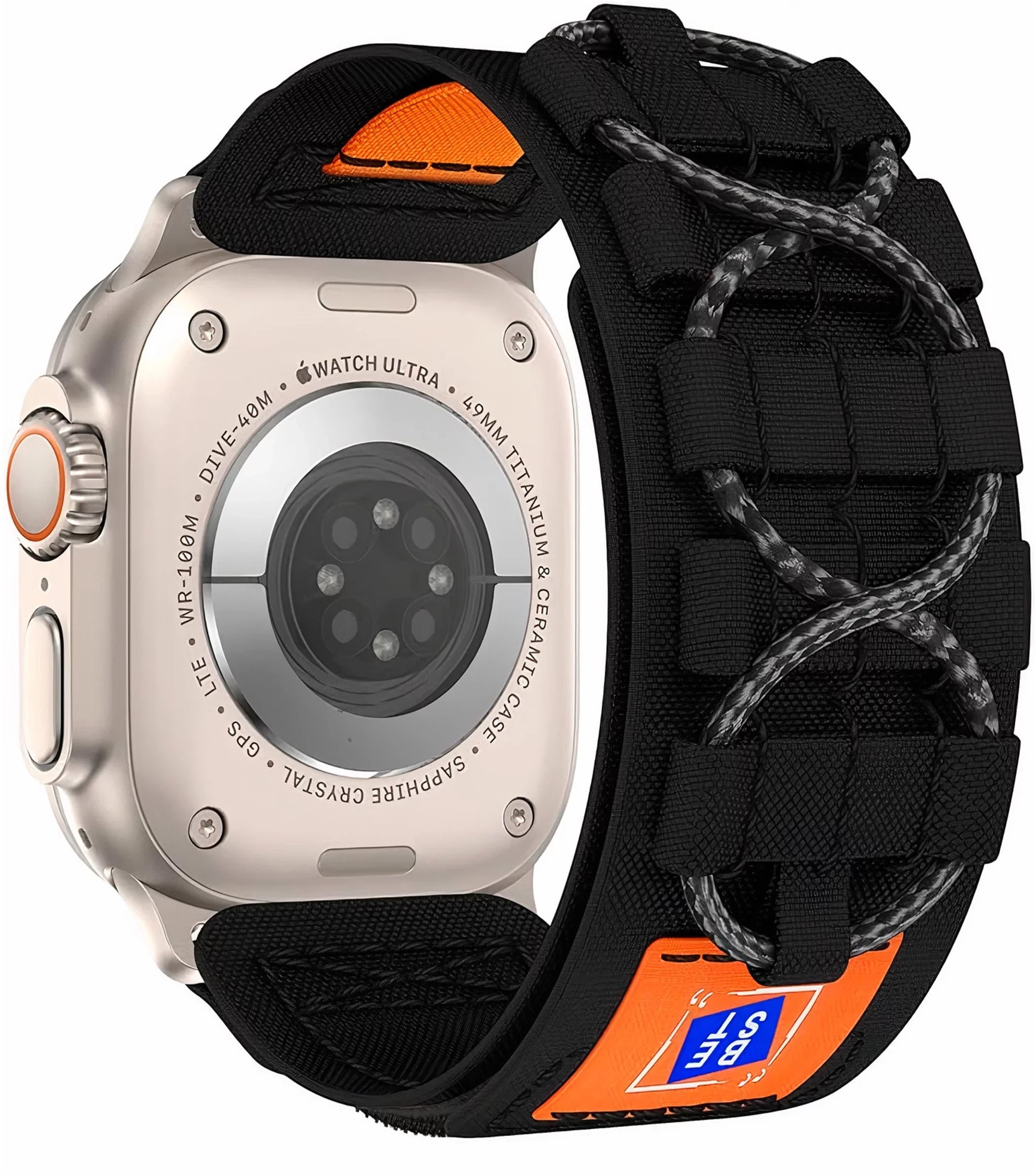 Pasek nylonowy Alogy Nylon Strap band na rzep do Apple Watch 42/44/45/49mm Czarny