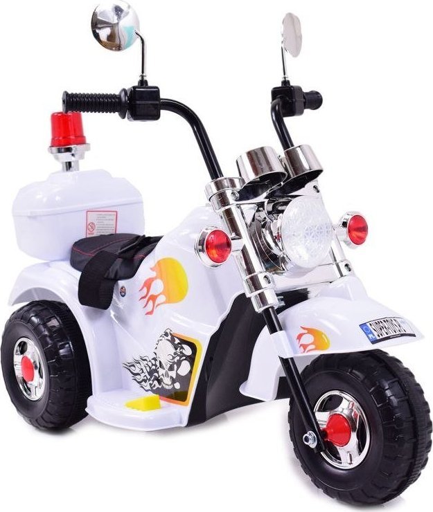 Super-Toys PIERWSZY MOTOR CHOPPER NA AKUMULATOR - KOGUT, MIĘKKIE SIEDZENIE, PASY/LL778