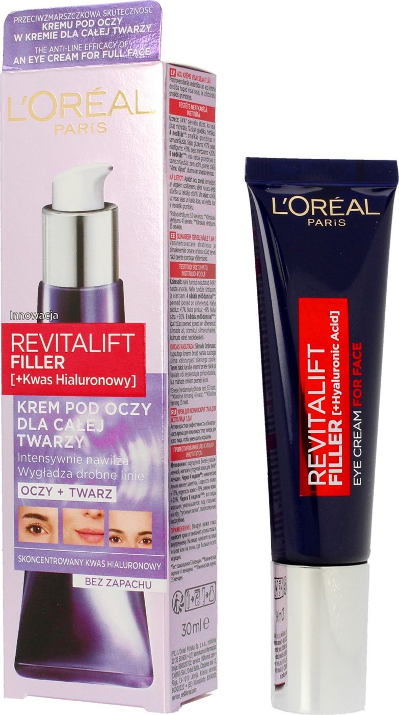 L’Oreal Paris Revitalift Filler krem pod oczy dla całej twarzy z kwasem hialuronowym 30ml