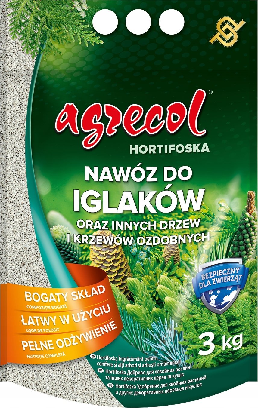 Agrecol Nawóz do zasilania roślin iglastych 3kg Do iglaków
