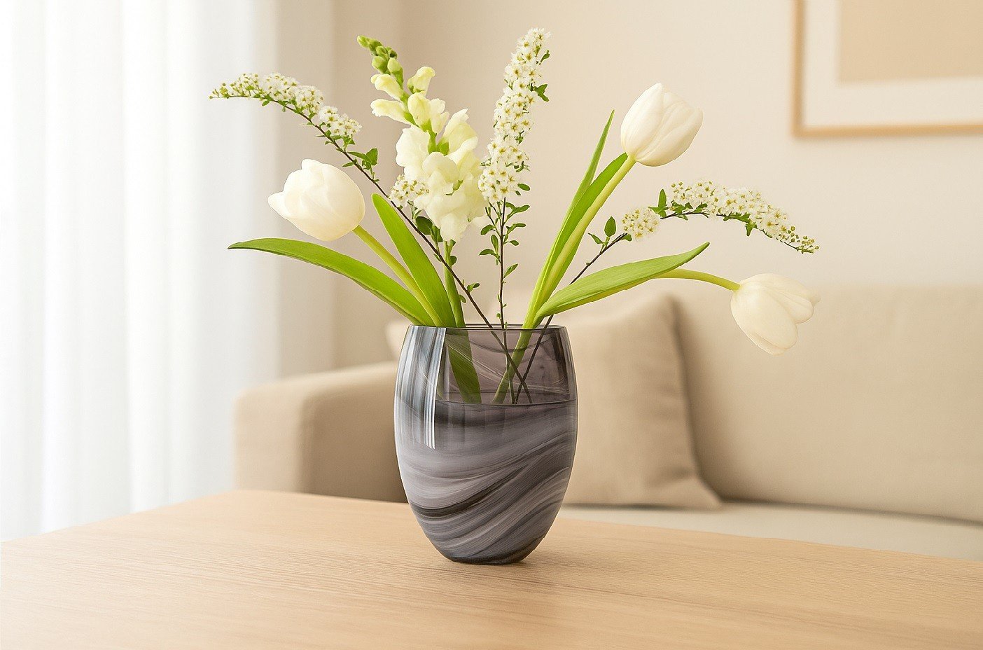 Wazon szklany 12,5 cm eleganckie smugi Asa Glass