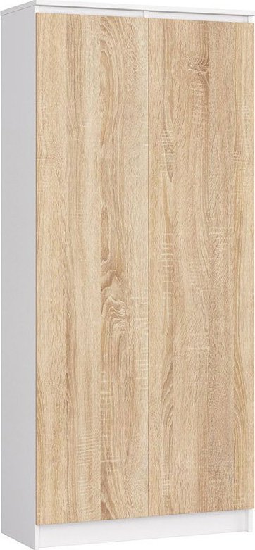 Elior Skandynawski regał do salonu biały + dąb sonoma - Ornaro