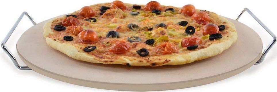 Excellent Houseware Kamień okrągły do pieczenia PIZZY forma + stojak