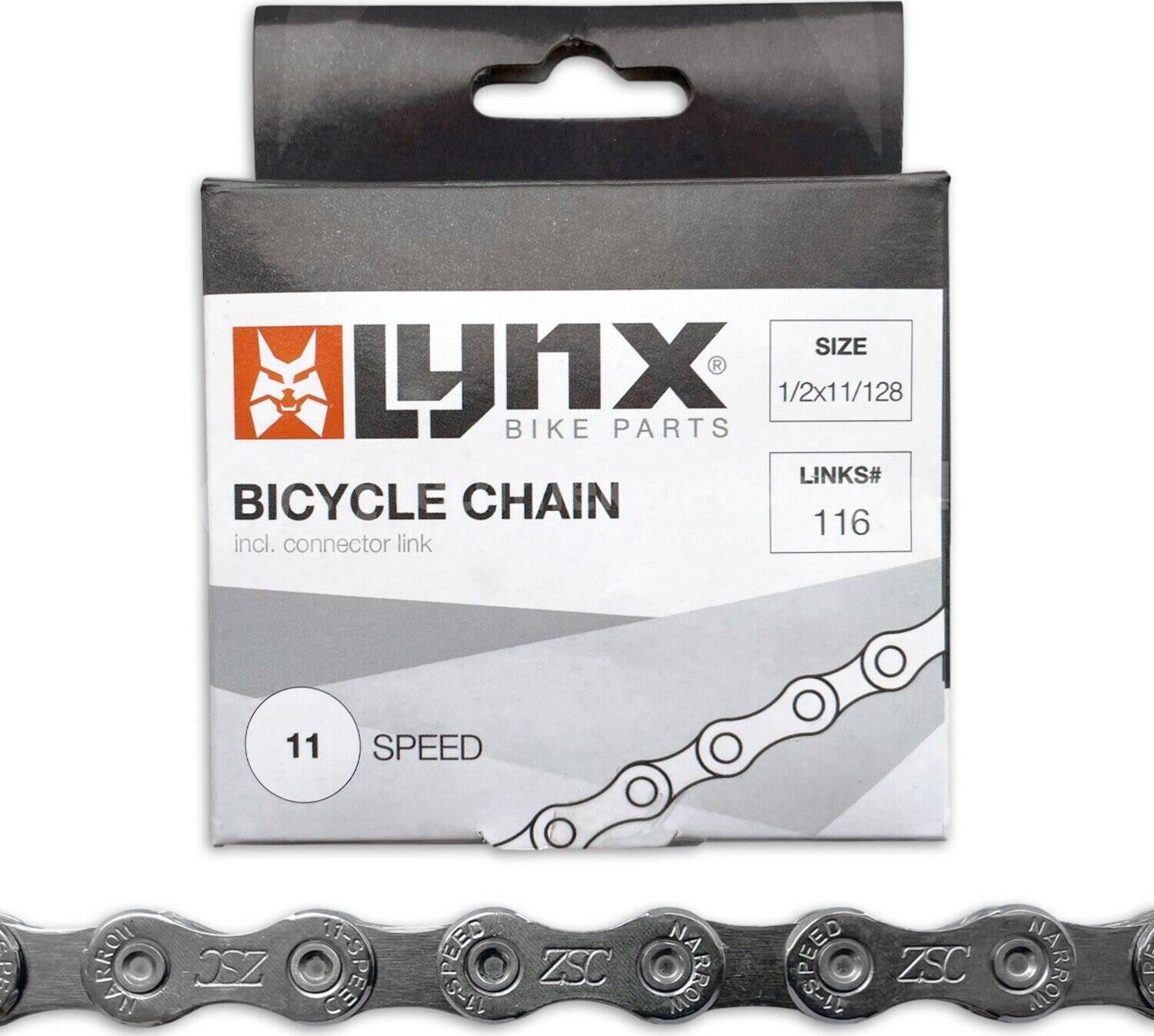 Lynx Łańcuch Lynx 11-rzędowy 1/2 x 11/128 Inch - 116L - 5.7 mm srebrny + zapinka Uniwersalny