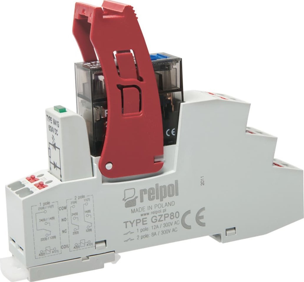 Relpol Przekaźnik interfejsowy Push-in 2P 24VDC 8A AgNi PI84P-024DC-M41G-PS-2012 864845