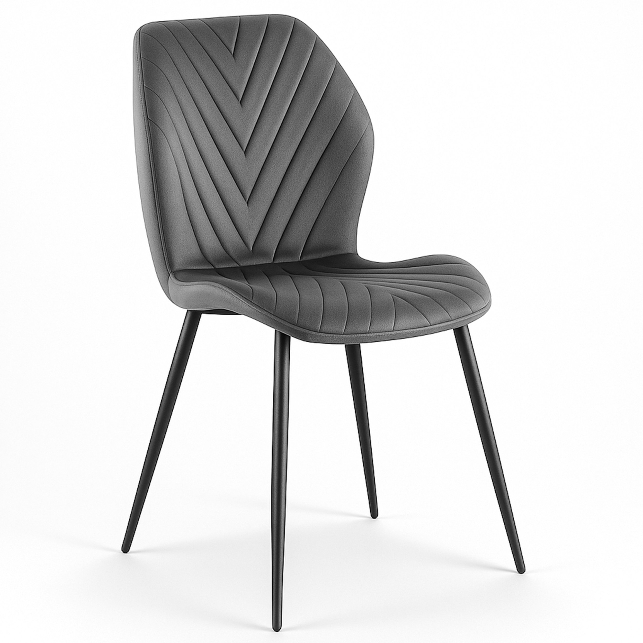 Stylowe krzesło szare Zoya welur tapicerowane kuchni salonu jadalni