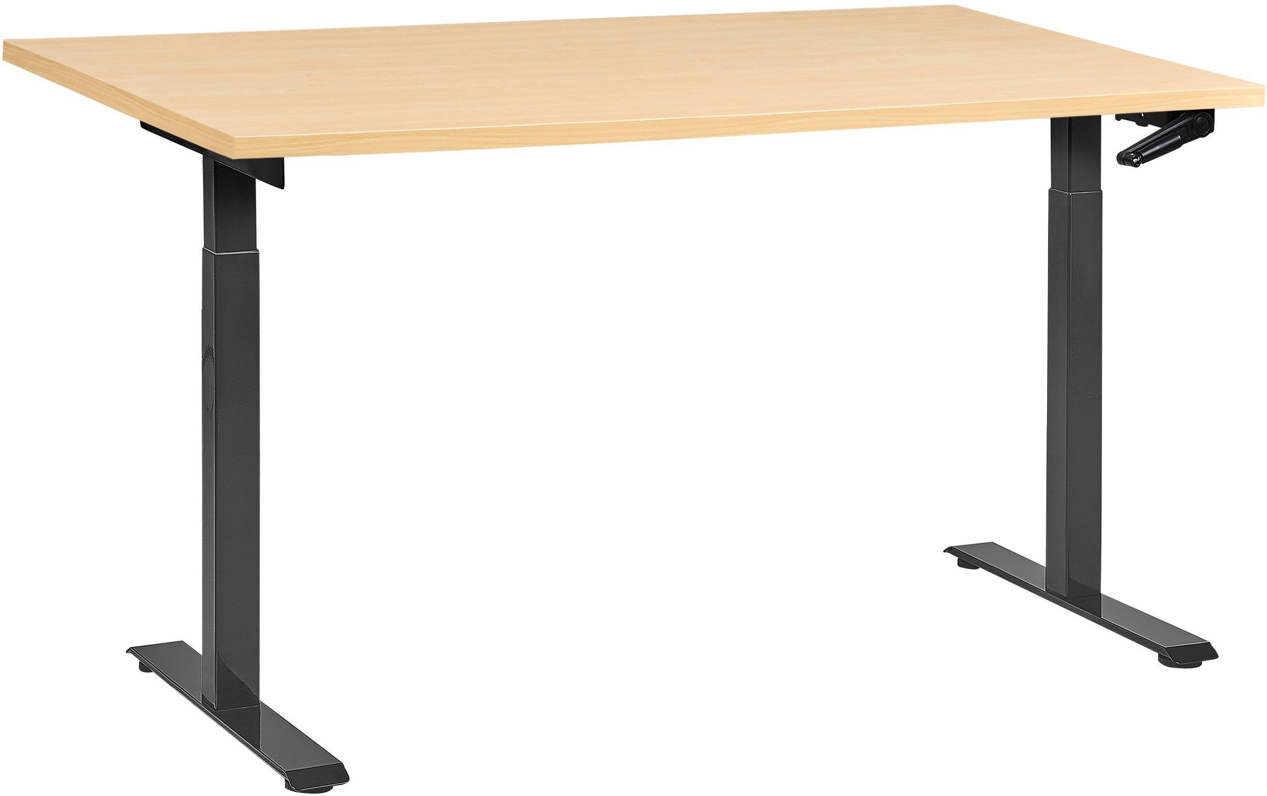 Biurko regulowane manualnie DESTINES Czarny/ jasny brąz 160 cm 72 cm