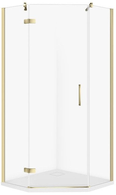 SET C543 KABINA PIĘCIOKĄTNA CITY LEWA ZŁOTA 90X90X195+TAKO SLIM WIR