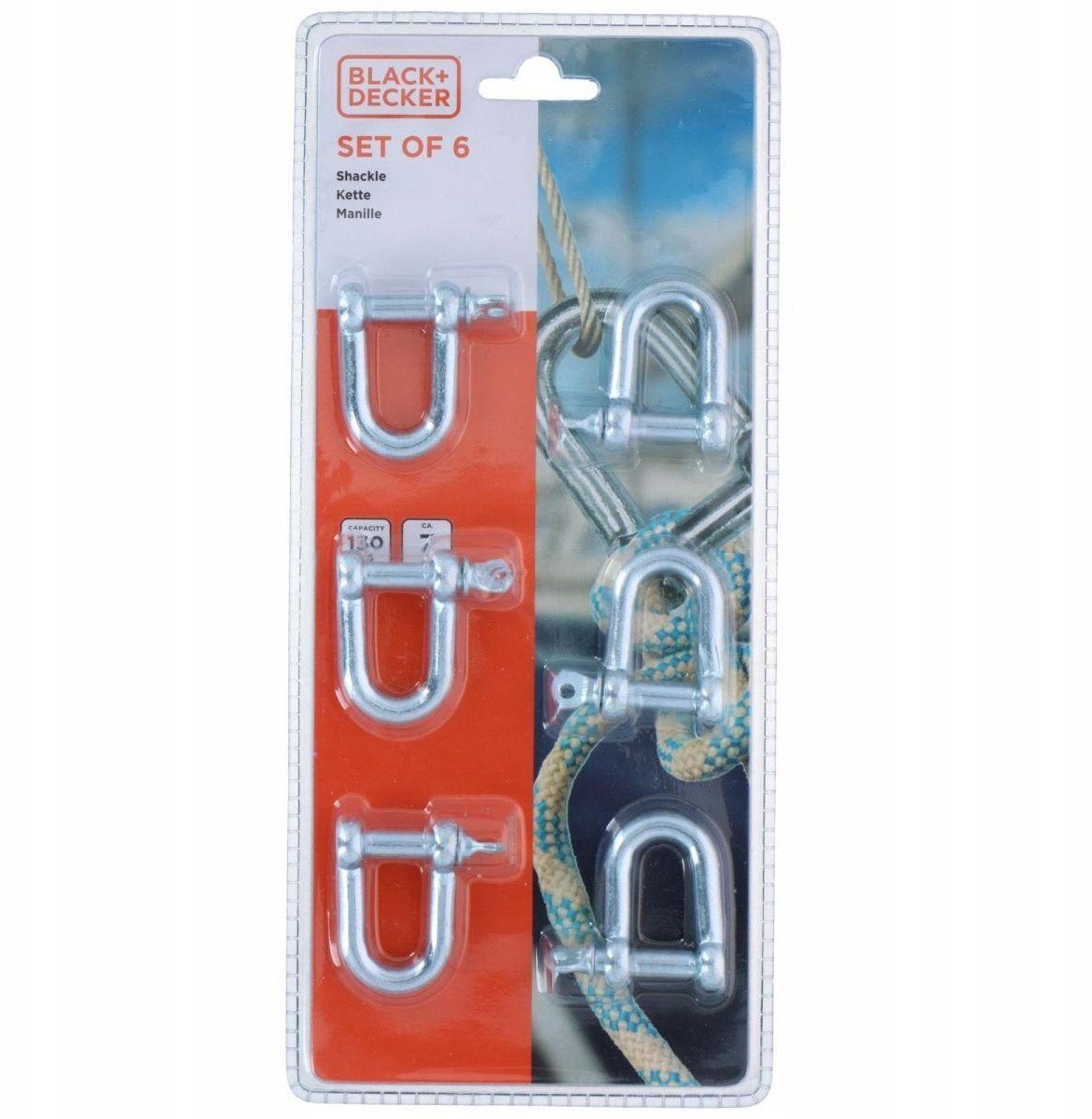 SZEKLA KARABIŃCZYK ZAKRĘCANY STALOWY 6SZT BLACK + DECKER