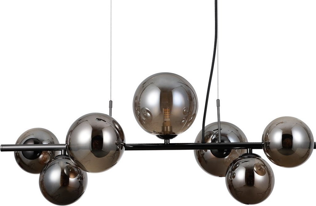 Lampa wisząca Italux Szklana wisząca lampa Canello PND-406007-7A-BCR czarna