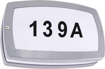 Kinkiet IDEUS Ścienna LAMPA ogrodowa SOLINA 03686 Ideus elewacyjna OPRAWA outdoor LED 8W 4000K z numerem domu IP54 szara