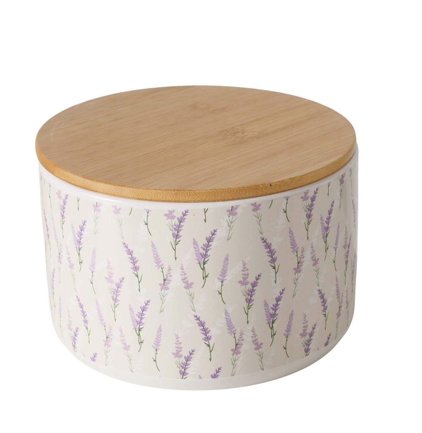 Pojemnik ceramiczny LAVANDER z bambusową pokrywą, Ø 16 cm