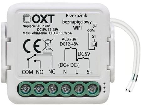 Moduł OXT mini przekaźnik beznapięciowy AC 230V DC 5V 12-48V WiFi TUYA