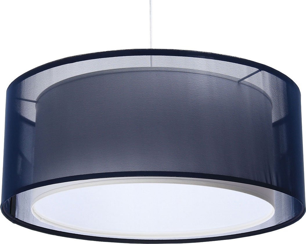 Lampa wisząca Lumes Granatowa lampa wisząca z podwójnym abażurem - S436-Estera