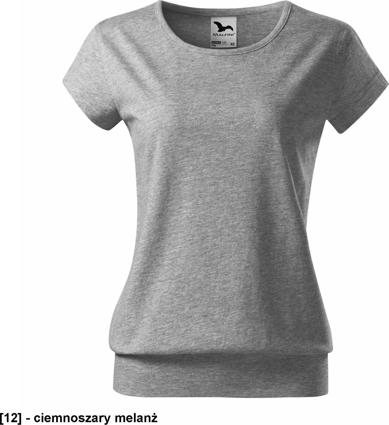MALFINI City 120 - ADLER - Koszulka damska, 150 g/m, - ciemnoszary melanż XS