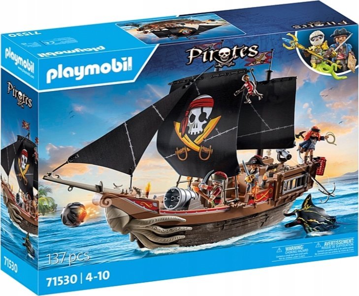 Figurka Playmobil Zestaw z figurkami Pirates 71530 Duży statek piracki