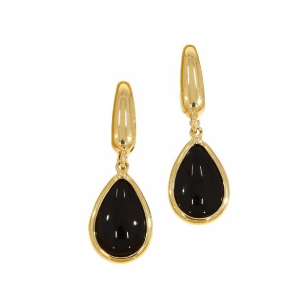 Złote kolczyki z onyksem KL.03150