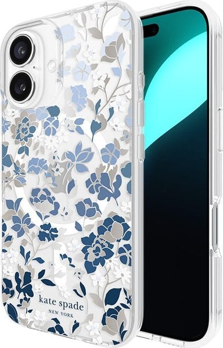 Kate Spade New York Protective Gems MagSafe - Etui iPhone 16 (Flowerbed Blue)