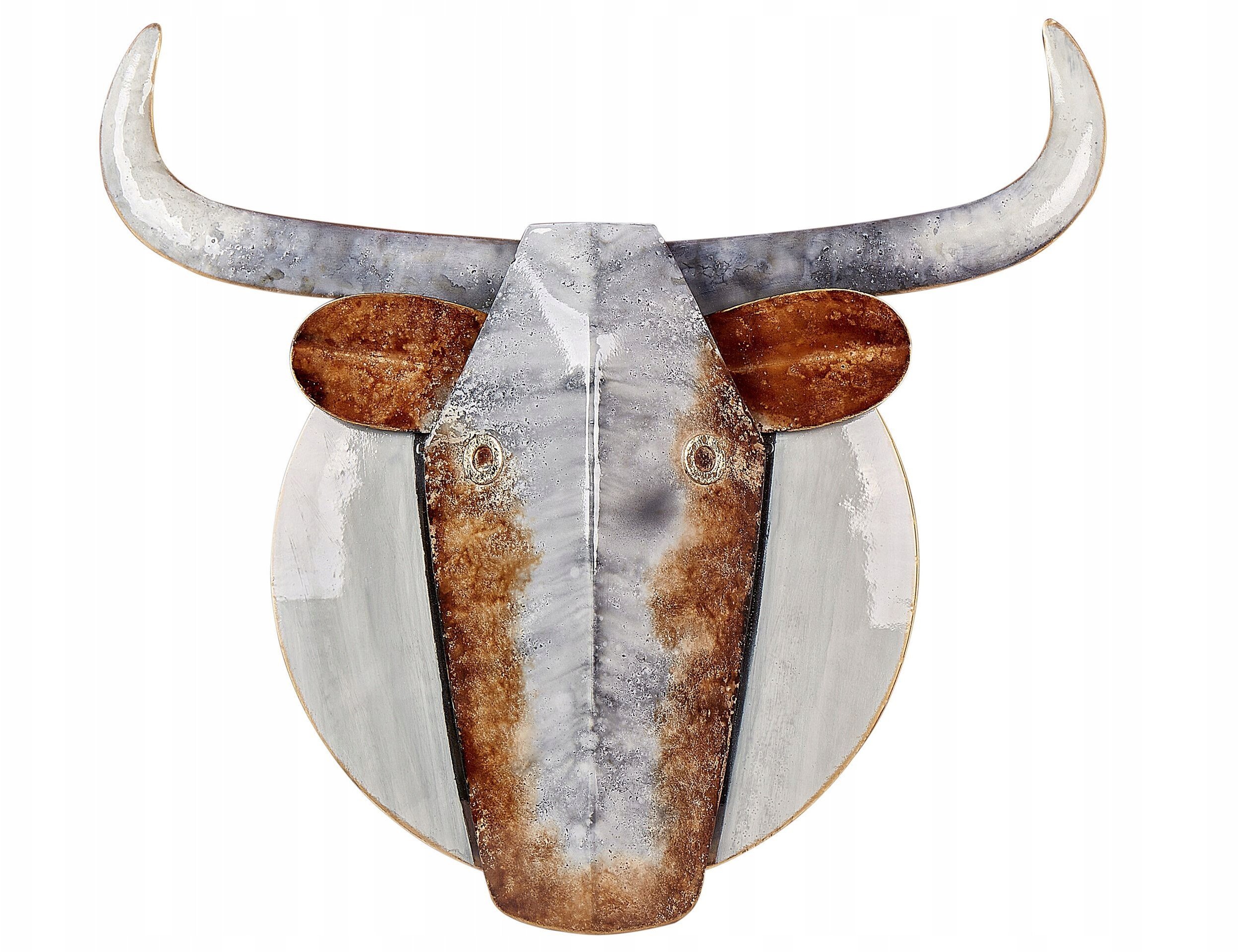 Beliani Dekoracja ścienna Byk ERBIUM Metal Szary 41 cm