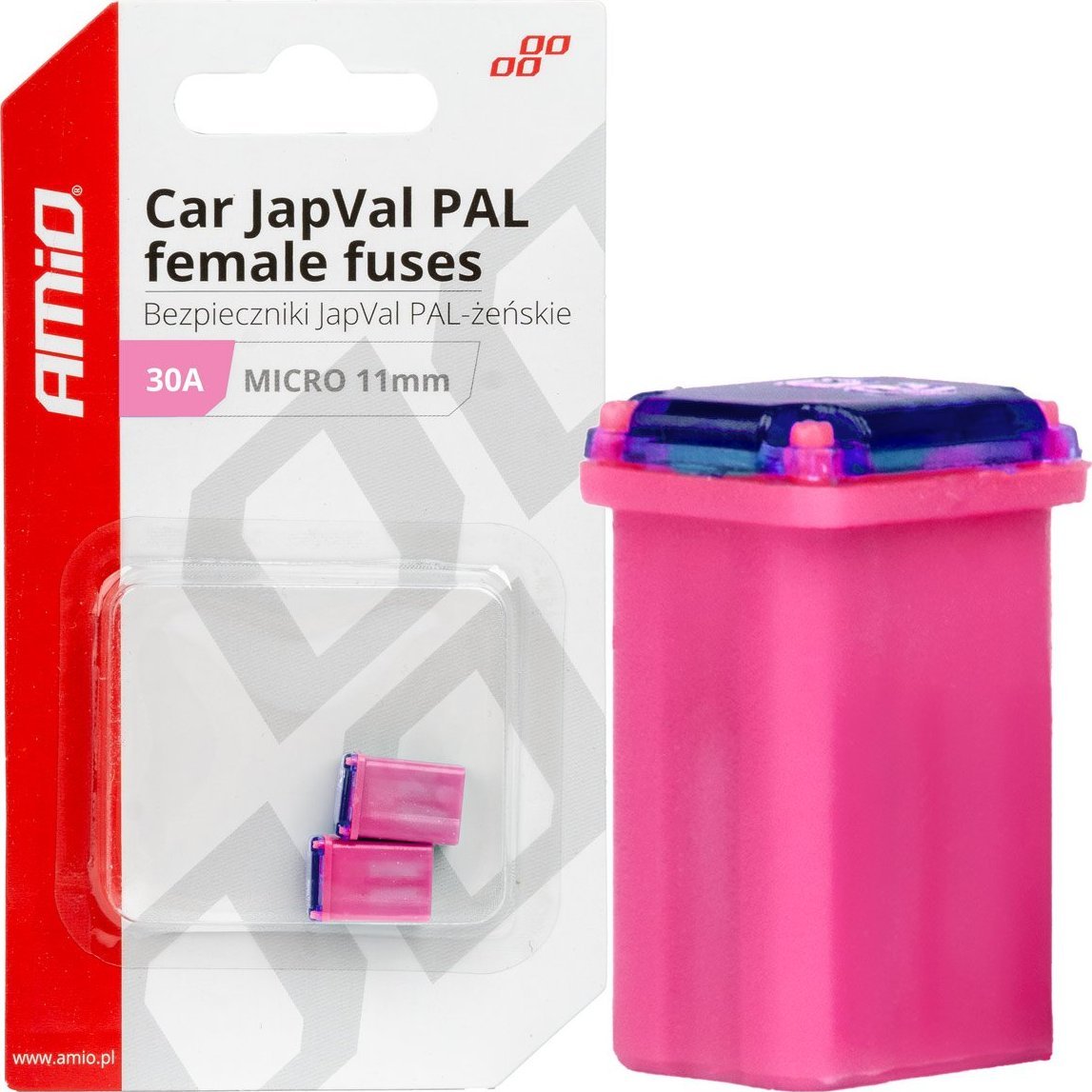 AMiO Bezpieczniki samochodowe japval pal żeńskie 30a 2 szt. amio-03460