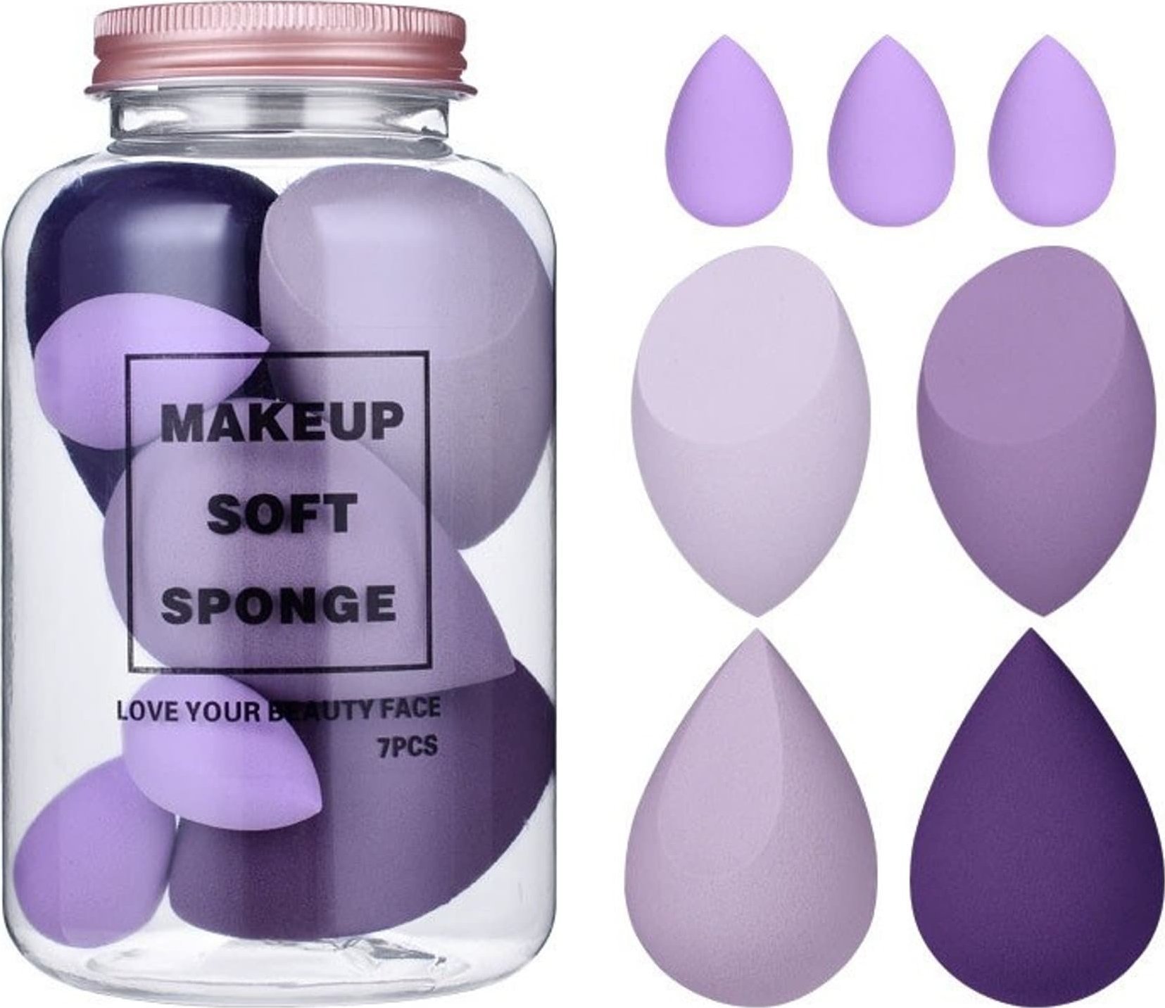 eCarla Zestaw 7 gąbeczek do makijażu VIOLETT DUO GB06FIO