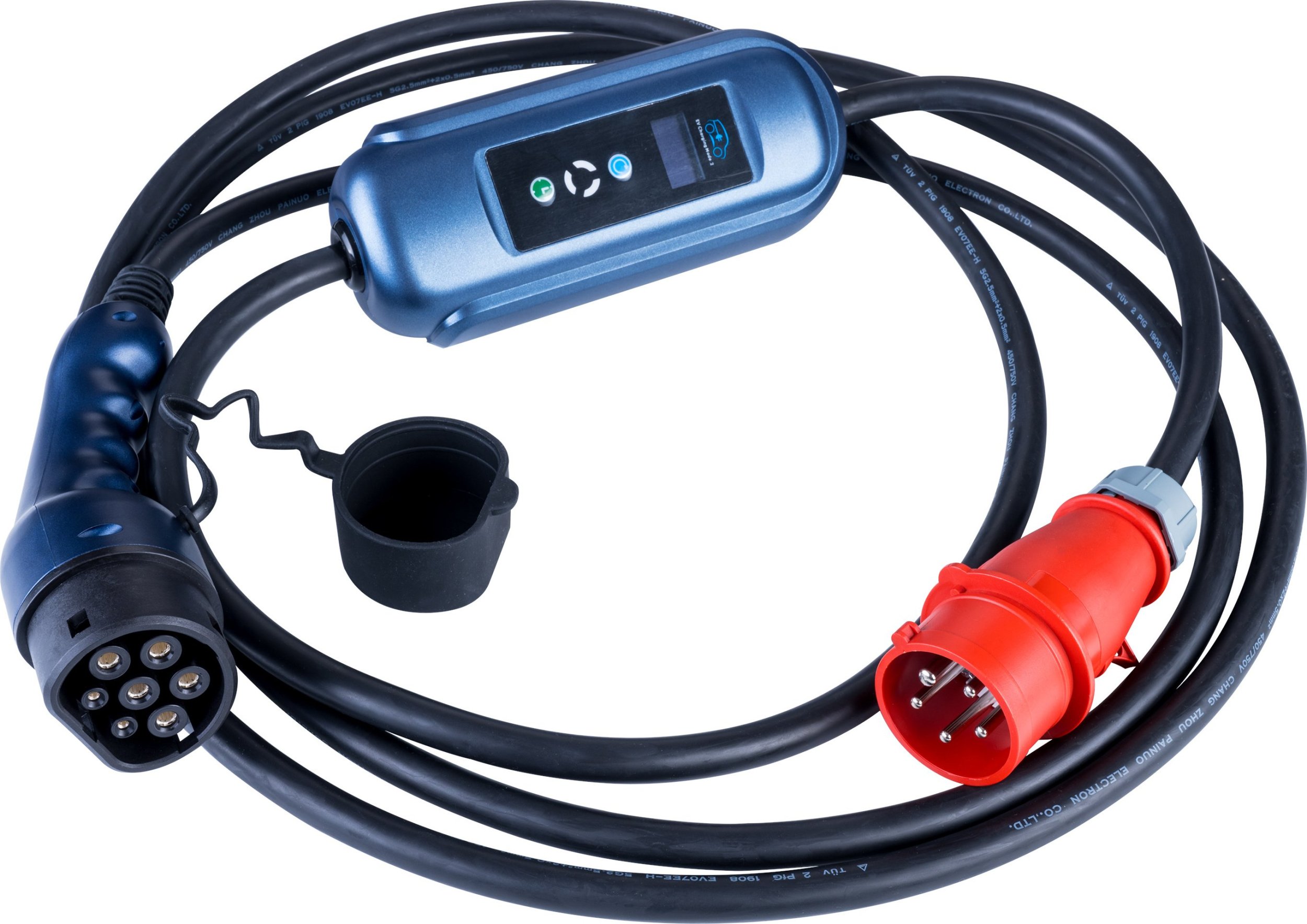 Ładowarka do samochodów elektrycznych AK-EC-22 CEE 5pin / Type2 LCD 3-fazy 32A 22kW 5m