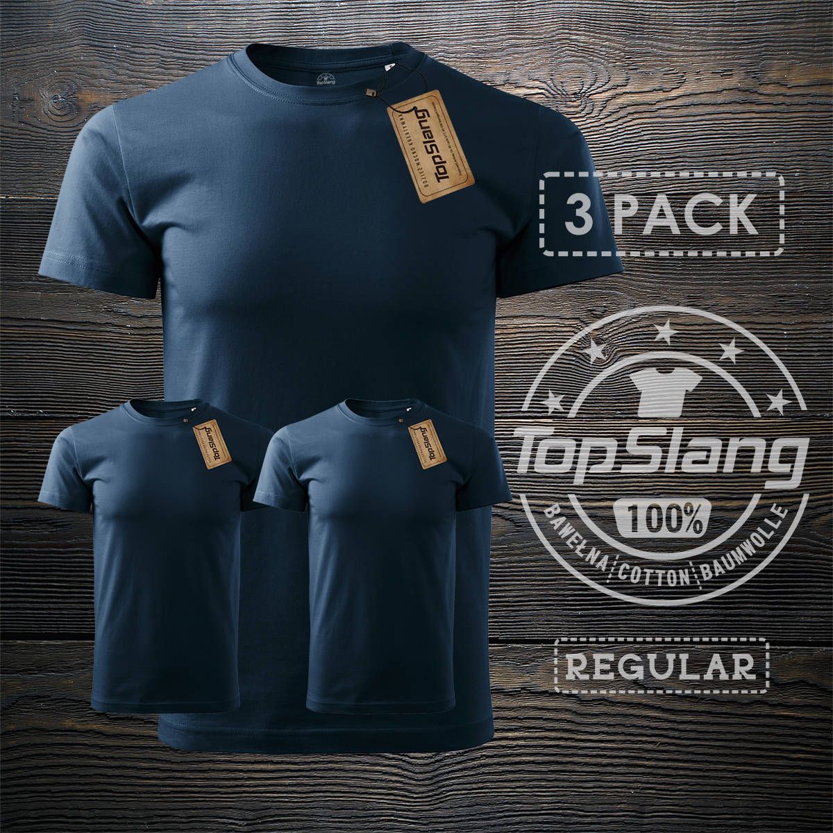 Topslang Topslang koszulka męska granatowa biała na WF 3 PACK t-shirt męski granatowy REGULAR S