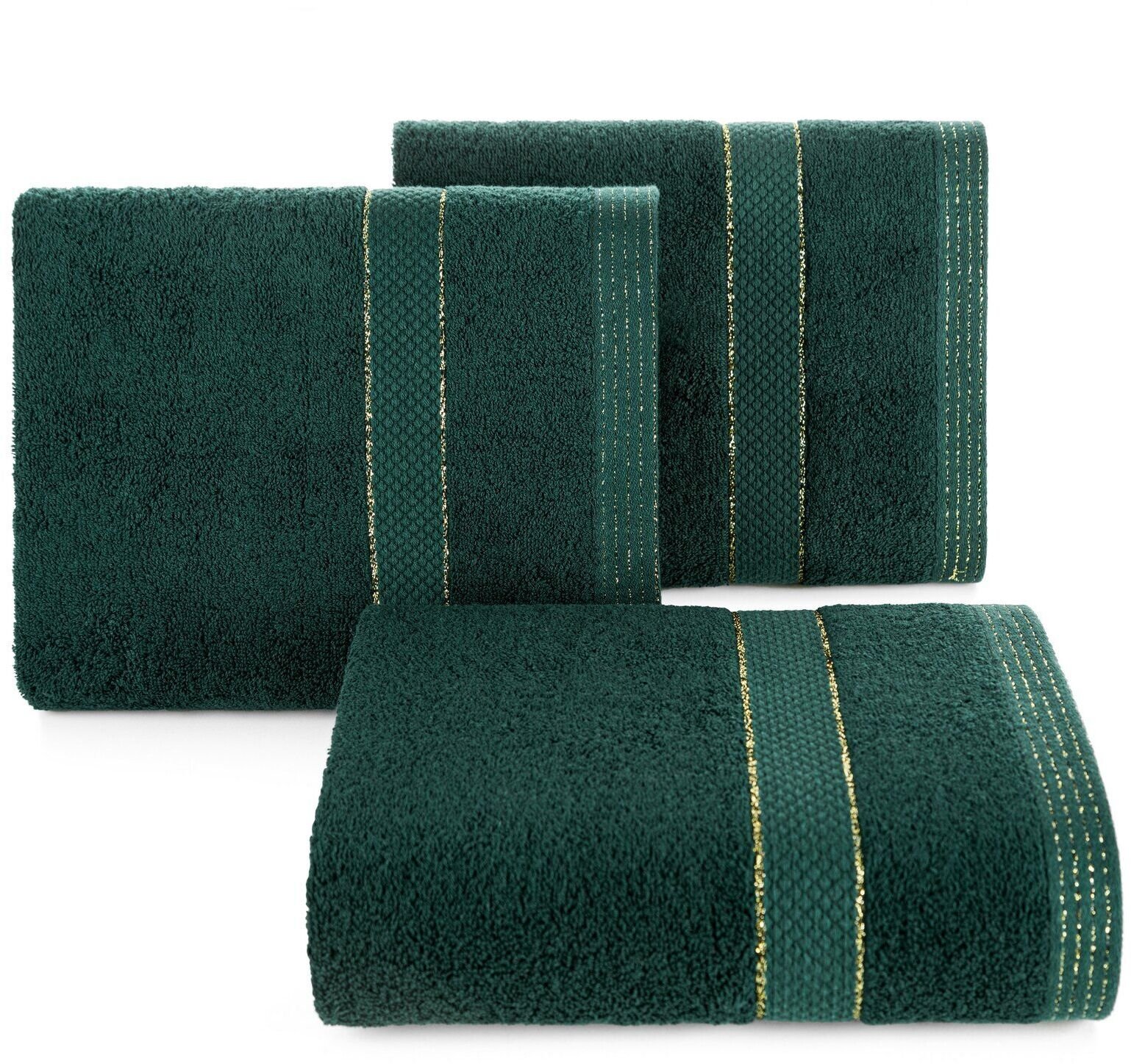 Ręcznik frotte z lśniącą bordiurą BARI 50X90 butelkowa zieleń