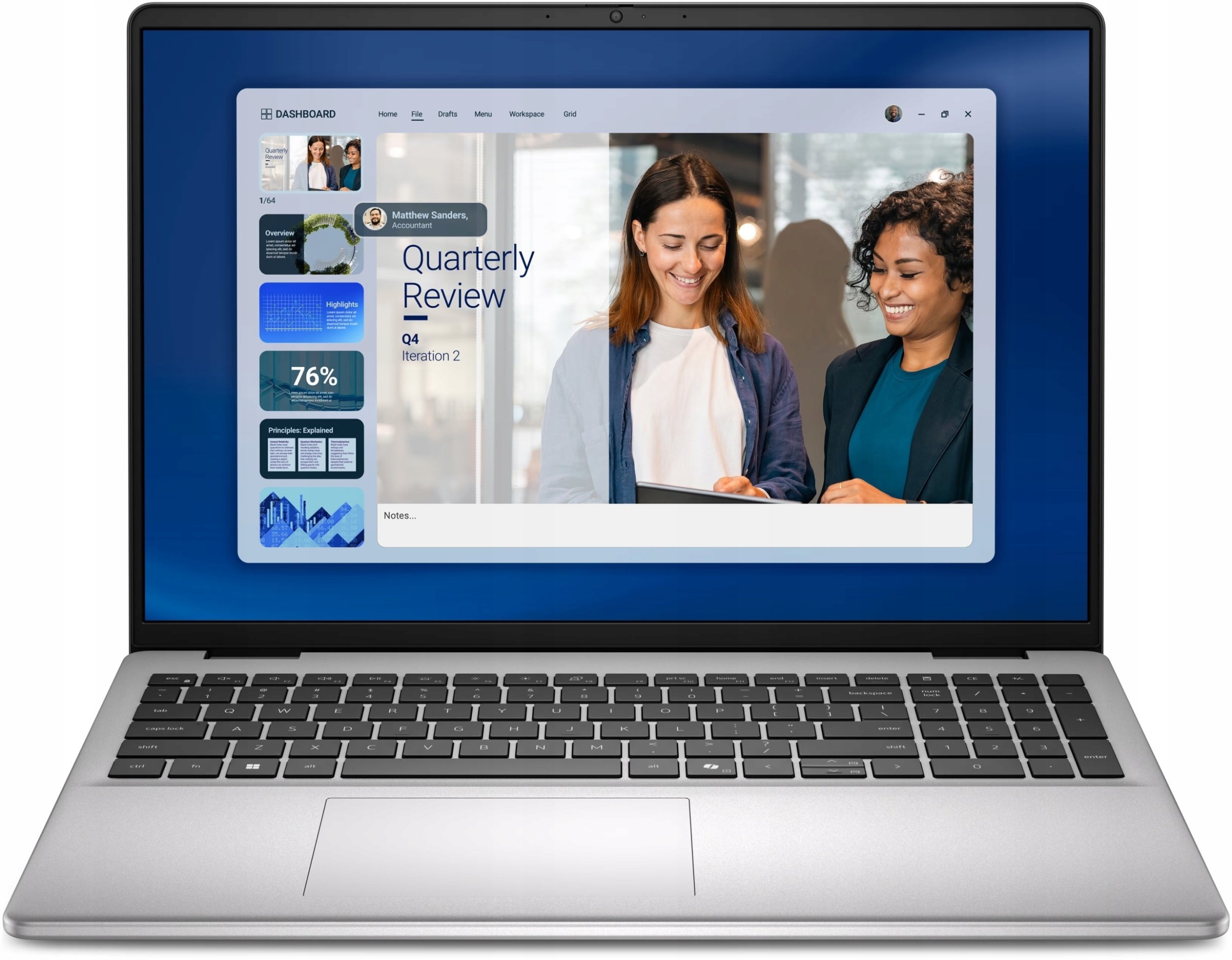 Laptop DELL 16 DC16256 16'' FHD+ Ryzen 7 250 16GB 1TB SSD FPR BK Win11Pro