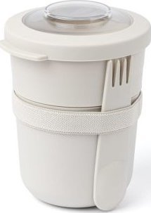 Amuse Pojemnik na jogurt 2 w 1 ze sztućcem Amuse - beżowy