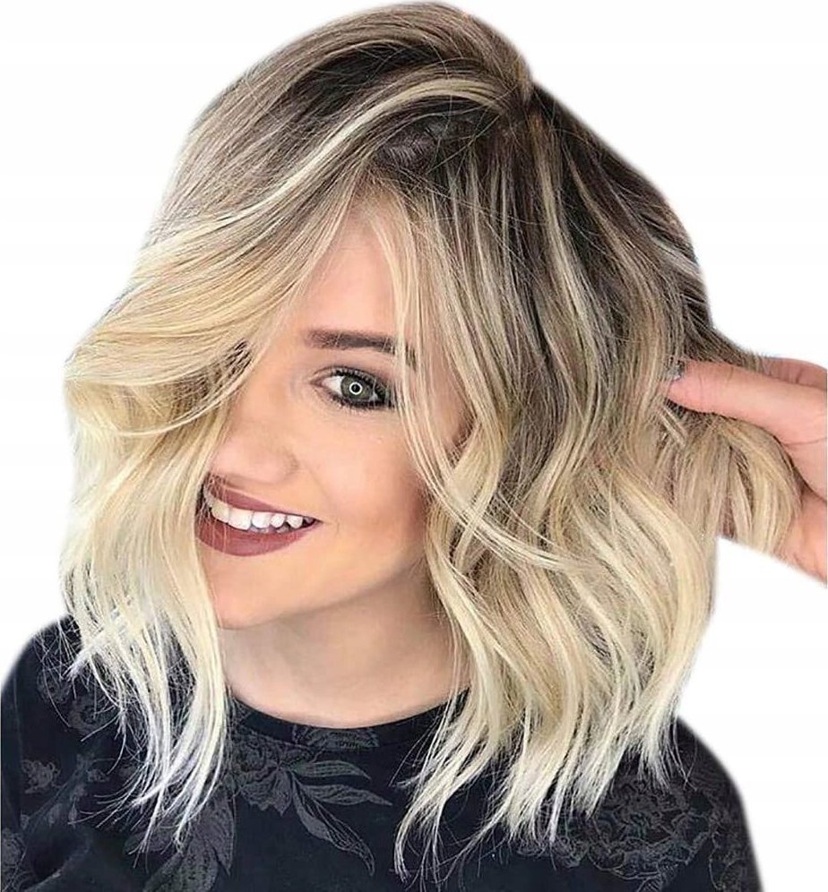 Korbi PERUKA WŁOSY BLOND OMBRE BOB KRÓTKIE FALE W36