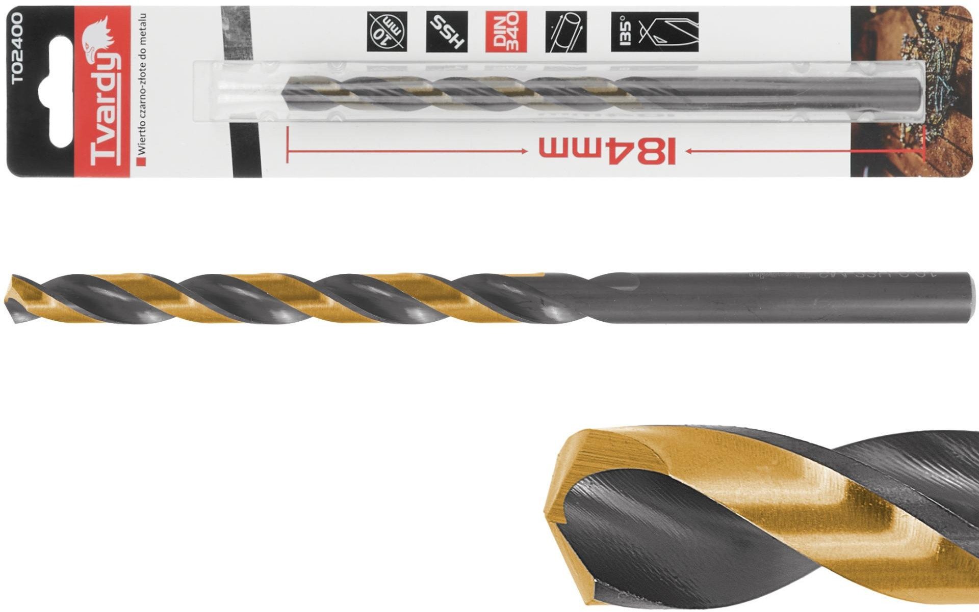 Wiertło czarno-złote do metalu przedłużane HSS M2 10.0mm (1/50/200)