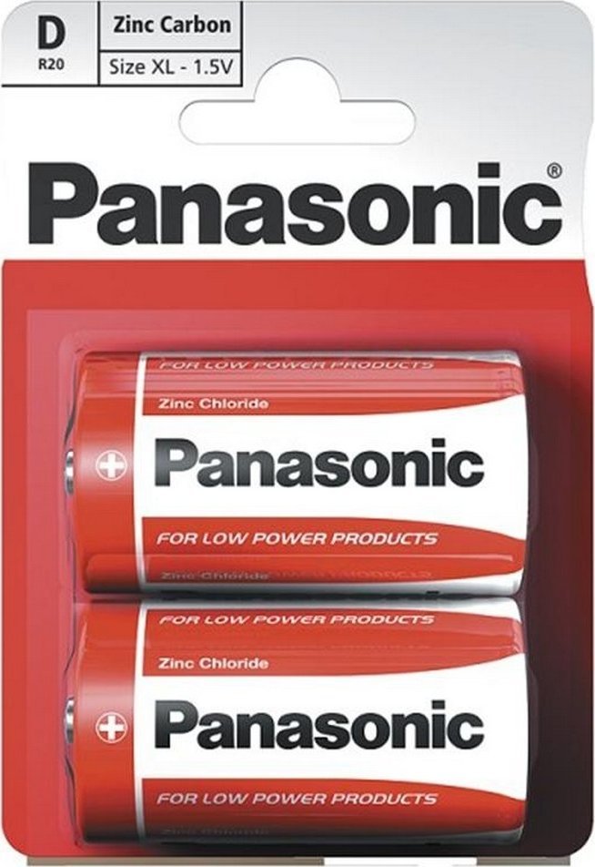 Panasonic Baterie cynkowo-węglowe RED 2x R20 D