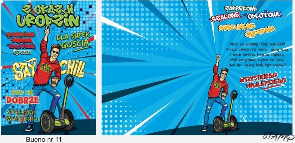 Stamp Karnet Bueno B6 + koperta wzór nr 11 Urodziny