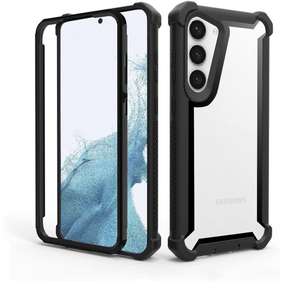 Etui pancerne 360 Supero do Samsung Galaxy A55 5G, przezroczysto-czarne