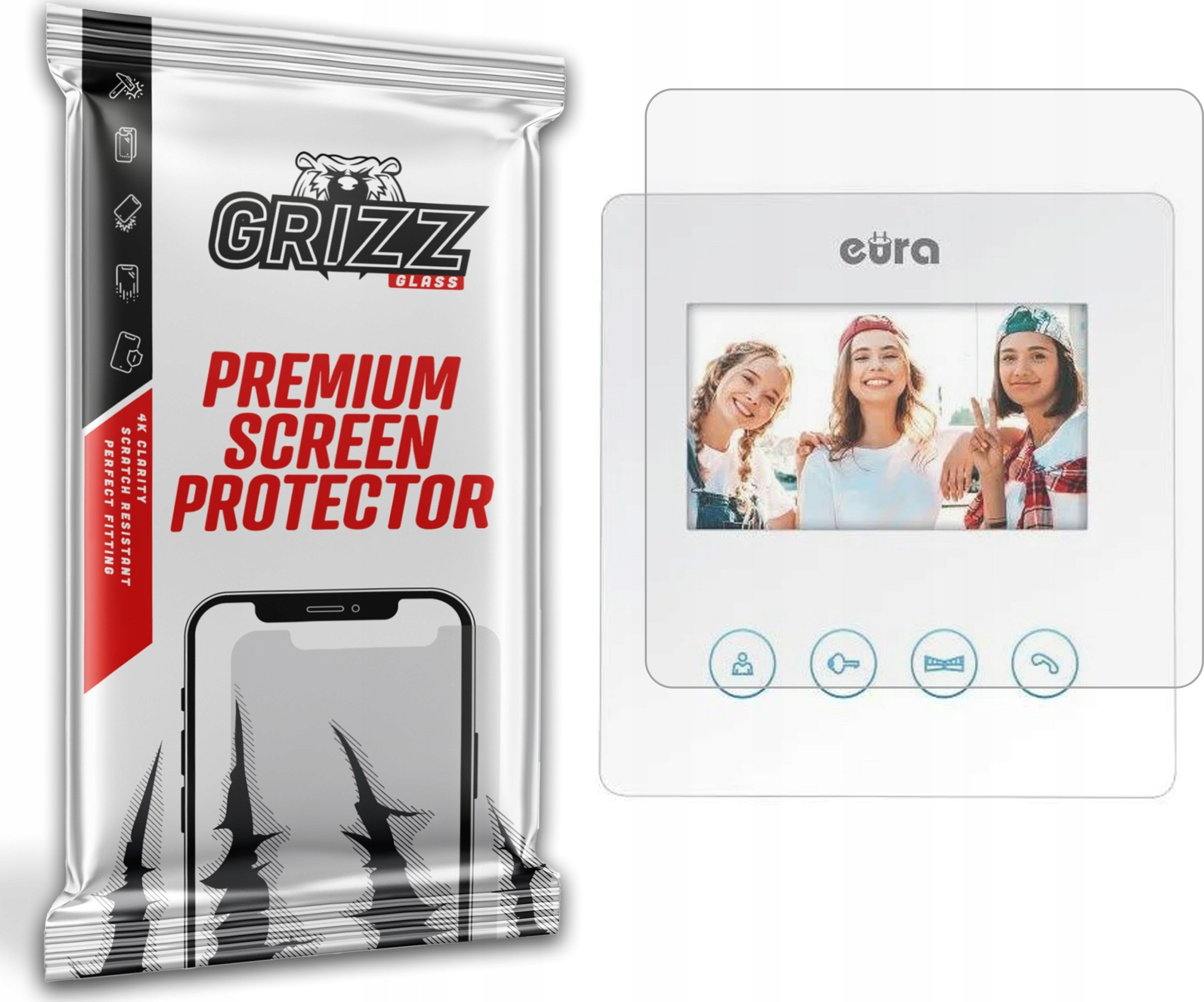 GrizzGlass Folia matowa GrizzGlass PaperScreen do wideodomofonu EURA Atira VDP-52A3