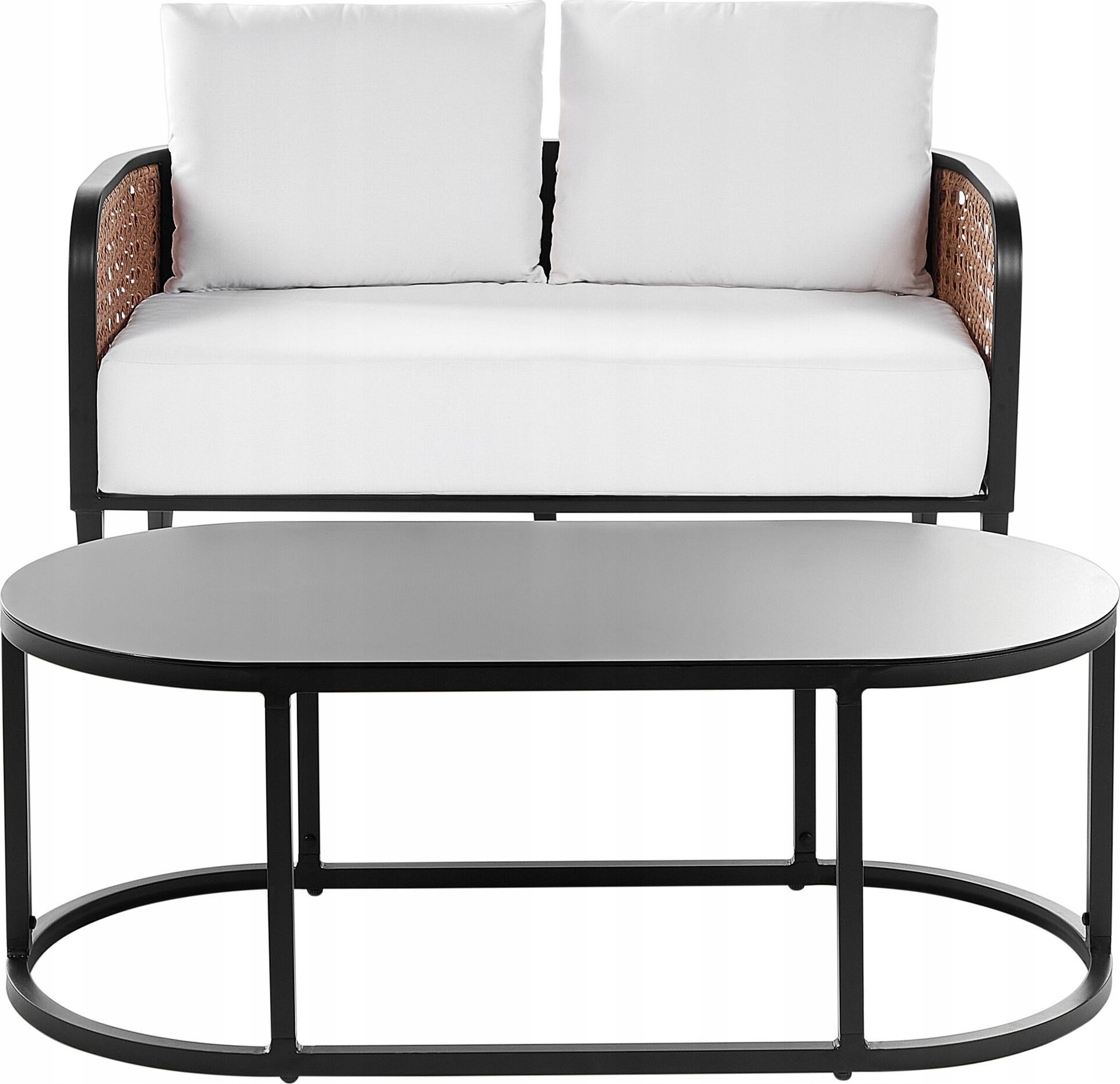 Beliani Sofa ogrodowa 2-osobowa złamana biel MONTEFALCO