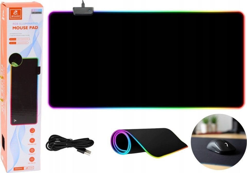 Podkładka LeanToys Podkładka Pod Mysz Klawiaturę Z Oświetleniem LED 40x90cm LEAN Toys