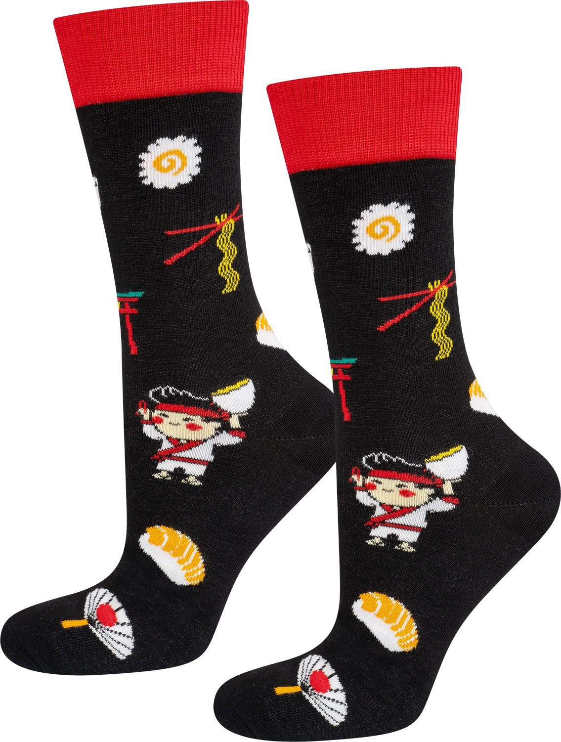 Soxo Męskie Skarpetki kolorowe SOXO OYAKATA Teriyaki w kubku + danie 4045