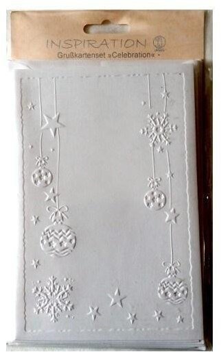 Karnety tłoczone + koperty 5szt Bombki