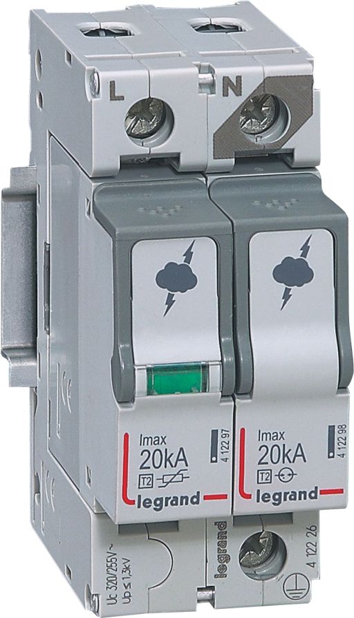 Legrand Ogranicznik przepięć C 1P+N 20kA 1,2kV (412226)