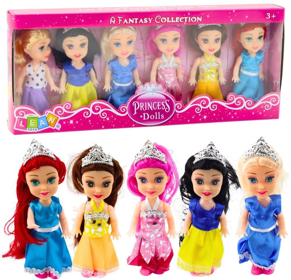 Zestaw Mini Laleczek Księżniczki Bajkowe Sukienki 6szt LEAN Toys